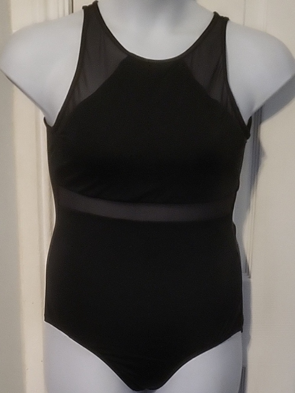 Jantzen Black Mesh Onepiece Swimsuit